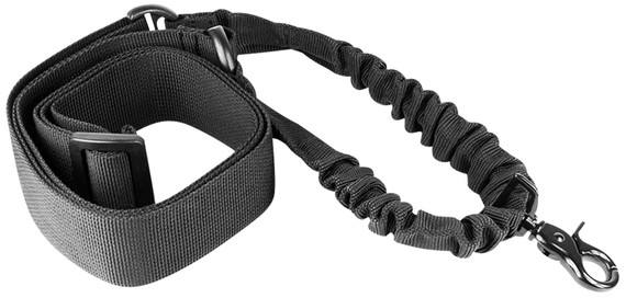 Aim Sports AOPS One Point Sling made of Black Elastic Webbing with 25 in OAL, 1.25 in W & Bungee Design for, Rifles