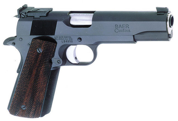 Les Baer 1911 CMP-Legal National Match Hardball Pistol LBLNMH45, .45 ACP, 5 in Match BBL, Chk Cocobolo Grips, Blue Finish, 7 Rds
