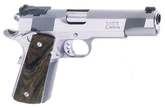 Les Baer 1911 Concept V LBCV45, .45 ACP, 5 in BBL, Prem Chk Cocobolo Grips, Stainless Finish, 8 Rds