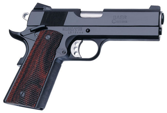 Les Baer 1911 Monolith Commanche Heavyweight Pistol LBMCH45, .45 ACP, 4 1/4 in BBL, Prem Chk Cocobolo Grips, Blue Finish, 8 Rds