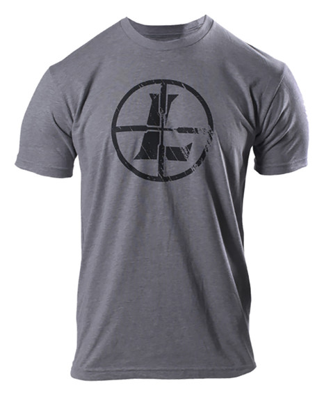 Leupold 177620 Distressed Reticle T-Shirt Graphite Heather Medium Short Sleeve