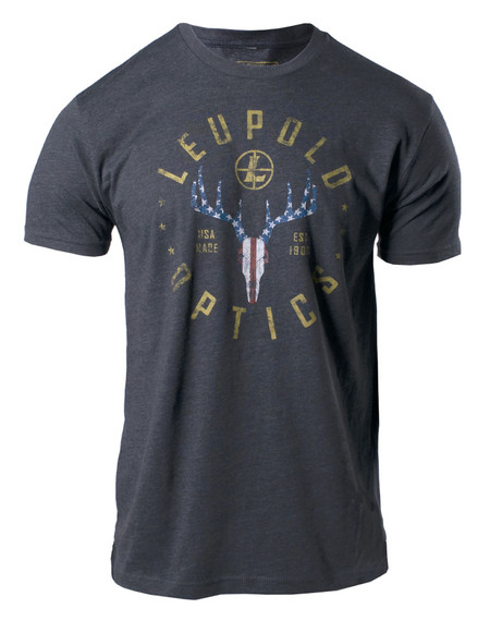 Leupold 179143 American Whitetail T-Shirt Charcoal Gray XL Short Sleeve