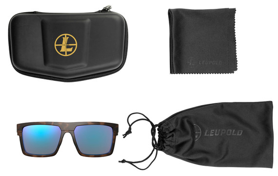 Leupold 179632 Becnara Polycarbonate Blue Mirror Lens Matte Tortoise Polyamide Wraparound Frame Includes Carrying Case, Bag, & Lens Cloth