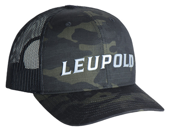 Leupold 180419 Wordmark Trucker Hat MultiCam Black Adjustable Snapback OSFA