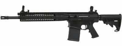 LWRC REPR Base Model Rapid Engagement Precision Gas Piston Rifle BREPRR7B16, 7.62 Nato, 16.1 in BBL, M4 Collapsible Stock, ARMS Fixed Sight, Blk, 20 Rd
