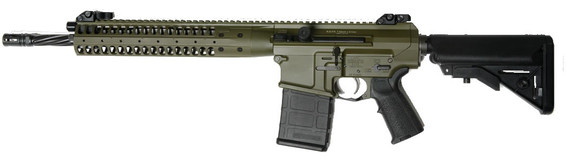 LWRC REPR Gas Piston Rifle REPRR7ODGF16, 7.62 Nato/.308 Win, 16.1 in Spiral Fluted BBL, B5 SOPMOD Stock, Folding Sights, Geissele Trigger, 2-Pos Gas Block, OD Green Finish, 20 Rd