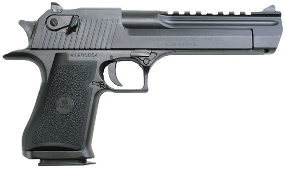 Magnum Research Desert Eagle Mark XIX Pistol DE50W, 50 AE, 6 in Barrel, Semi-Auto, Single Action, Formed Grips, Black Oxide Finish, 7 + 1 Rd, Made by IWI