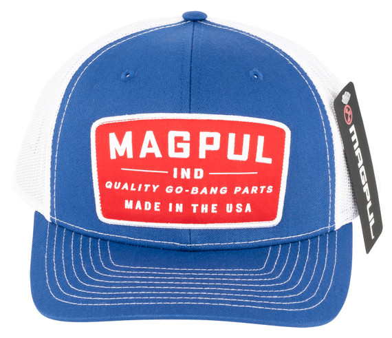 Magpul MAG1102-423 Go Bang Trucker Hat Blue/White Adjustable Snapback OSFA Structured