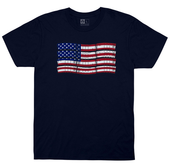 Magpul MAG1180-410-M PMag-Flag T-Shirt Navy Medium Short Sleeve