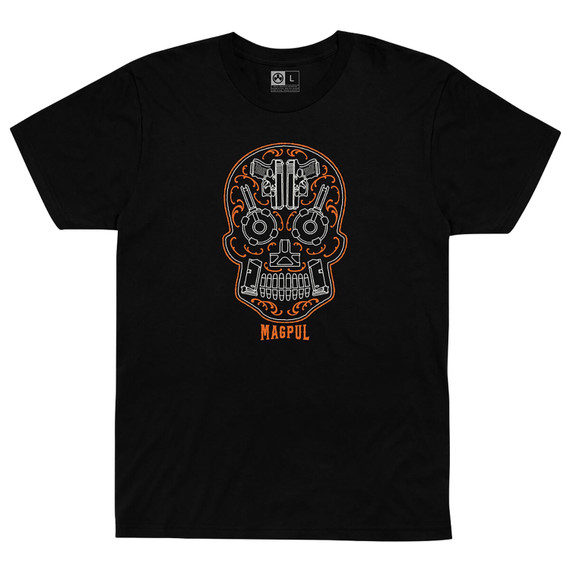 Magpul MAG1217001M Sugar Skull Men's T-Shirt Black Short Sleeve Medium