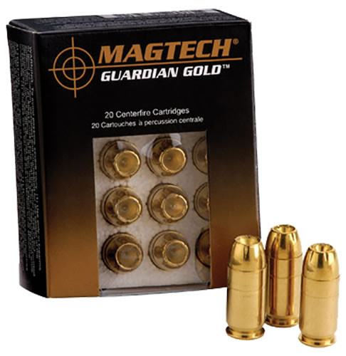 Magtech Guardian Gold Cartridge GG32A, 32 ACP, Jacketed Hollow Point, 65 GR, 1378 fps, 20 Rd/bx