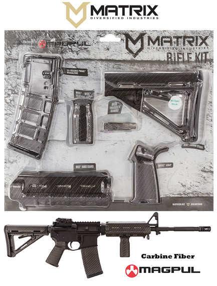 MDI MAGCOM08-CF Carbon Fiber Magpul MOE Kit AR-15 Polymer