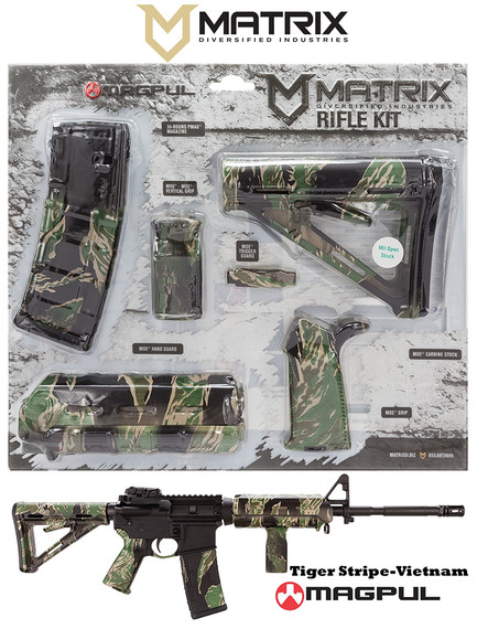 MDI MAGMIL04-TS Vietnam Tiger Stripe Magpul MOE Kit Poly AR-15