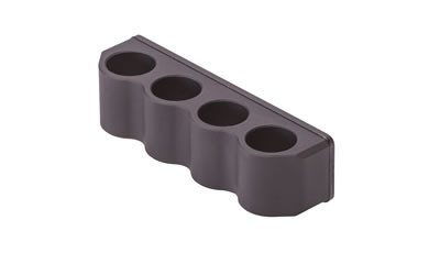 Mesa Tactical Sureshell, Shotshell Carrier, 20 Gauge, Aluminum, 4-Shell Right Side, Side Saddle, Fits Remington 870, Black Finish 93230