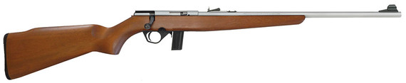 Mossberg Model 802 Plinkster Varmint Rifle 38223, 22 Long Rifle, 21 in, Bolt Action, Walnut Stock, Silver Finish, 11+1 Rds