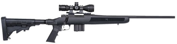 Mossberg Model MVP Flex Sporter Rifle Package 27747, 223 Remington/5.56 NATO, 20 in Fluted BBL, Bolt-Action, 6 Pos Stock, Matte Blk Finish,10+1 Rds, w/Scope