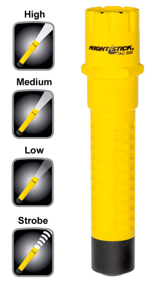 Nightstick TAC500Y Nightstick Tactical Flashlight 200/125/65 Lumens CR123A Lithium (2) Yellow