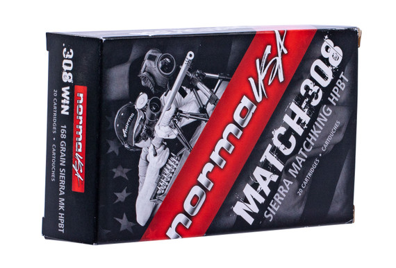 Norma Ammunition (RUAG) 10174542 Match Sierra Matchking 308 Win 168 gr Full Metal Jacket (FMJ) 20 Bx/ 10 Cs
