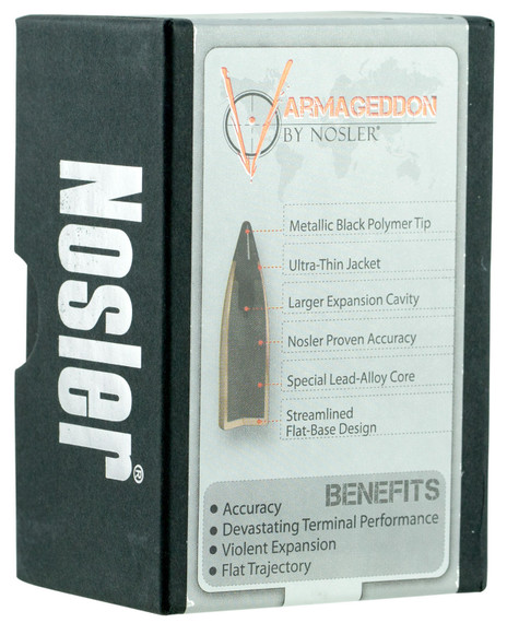 Nosler 36524 Varmageddon 22 Caliber .224 53 GR Varmint Flat Base 250 Box
