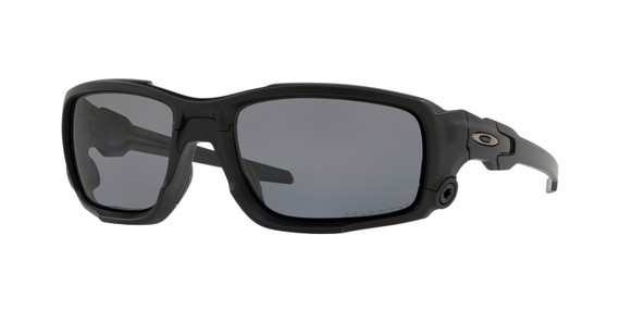 Oakley OO932909 Ballistic Shocktube 100% UV Rated Polarized Plutonite Gray Lens with Matte Black Frame & Unobtiaium Temple Sleeves & Nose Piece for Adults