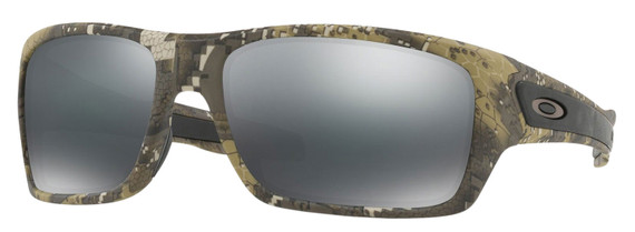 Oakley TURBINE Turbine Twin Toric Iridium Black Lens with Desolve Bare Camo Frame & Unobtainium Temple Sleeves & Nose Piece for Adults