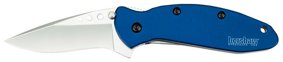Kershaw 1620NB Scallion 2.40 in Folding Drop Point Plain Bead Blasted 420HC SS Blade Navy Blue Anodized Aluminum Handle Includes Pocket Clip, Knife