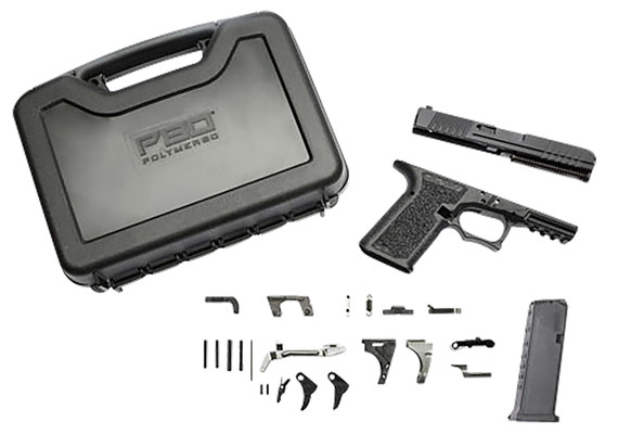 Polymer80 PFC9AFTBLK PFC9 Serialized Compact AFT Kit 9mm Luger Black Polymer Frame Aggressive Textured Black Polymer Grips Includes 15rd Mag & Carry Case