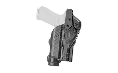 Rapid Force Rapid Force Duty Holster, Outside the Waistband Holster, Level 3 Retention, Fits Glock 17/31/47/22 (Will Not Fit Gen 5 G22) with Light and Red Dot Optic, Mid Ride, Quick Disconnect System, Right Hand, Polymer, Black RFS-0601-R-BB-112-D