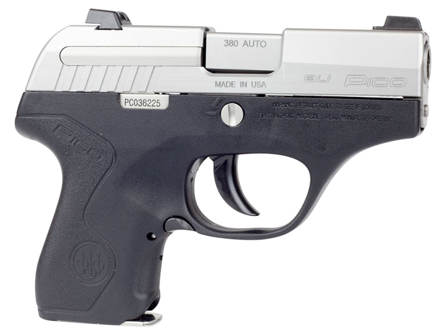 Beretta JMP8D25 Pico Inox Black Pistol For Sale 380 ACP