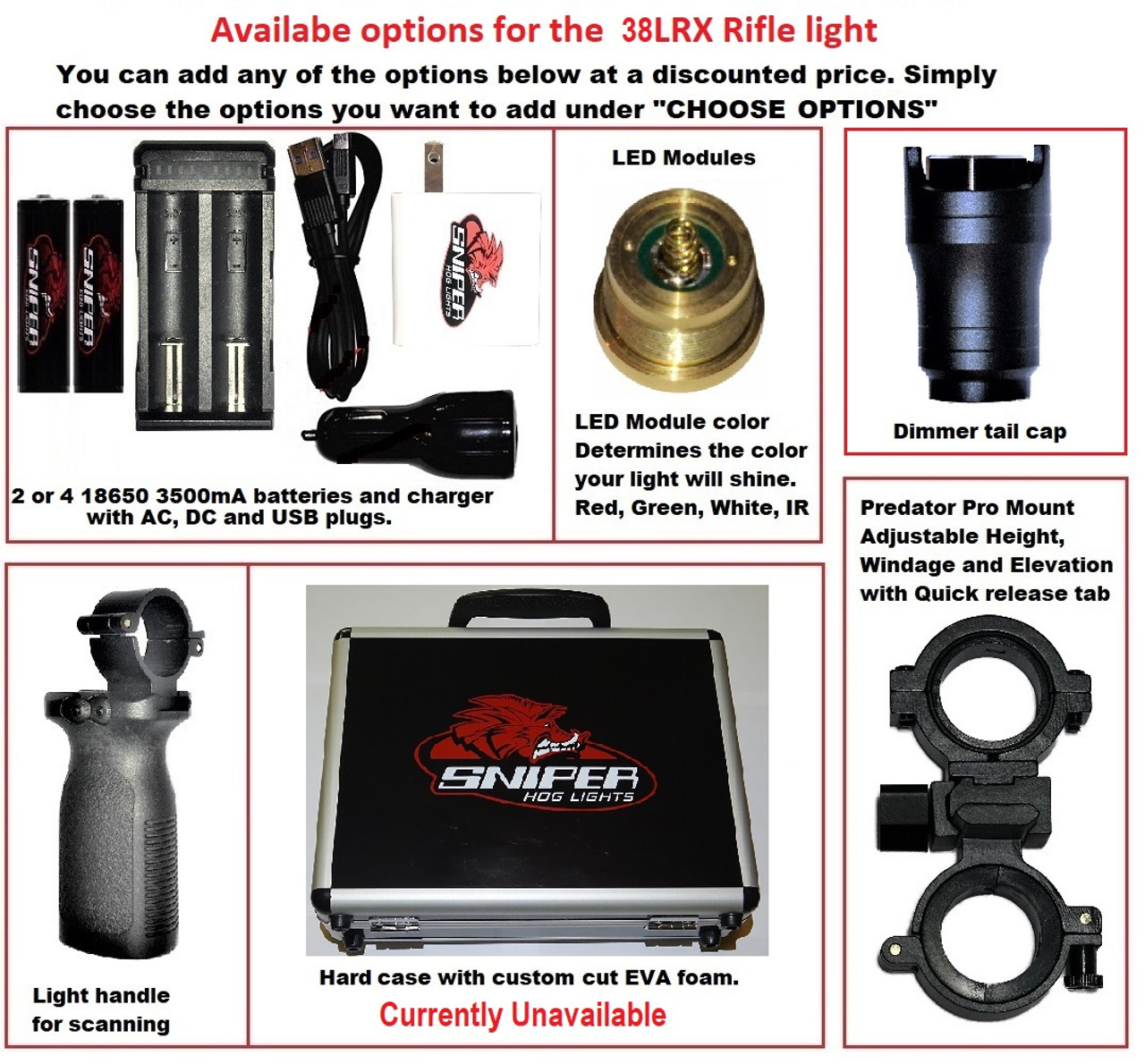 38LRX Rifle light with 1 - 4 colors 38LRX Rifle light with 1 - 4 colors