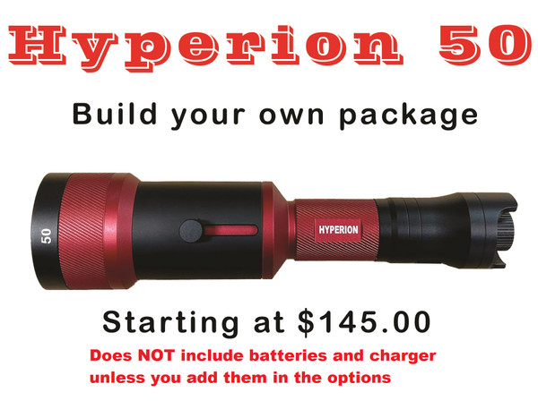 Hyperion 50 light with 1-5 colors for night hunting fishing tracking and outdoor use.