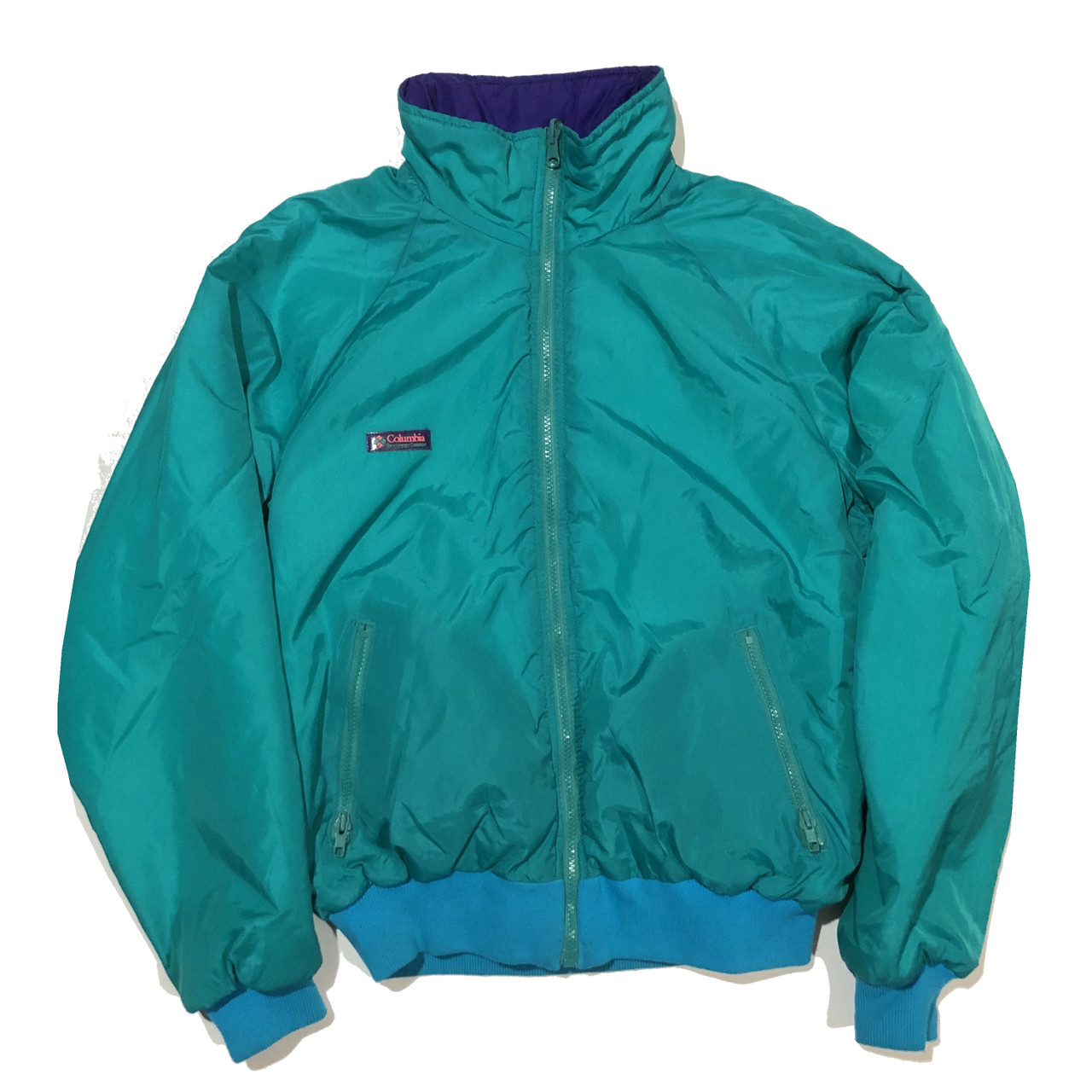 Vintage 90s Columbia Reversible Bomber Jacket 90s ralph lauren navy chore jacket (s). vintage 90s columbia reversible bomber jacket