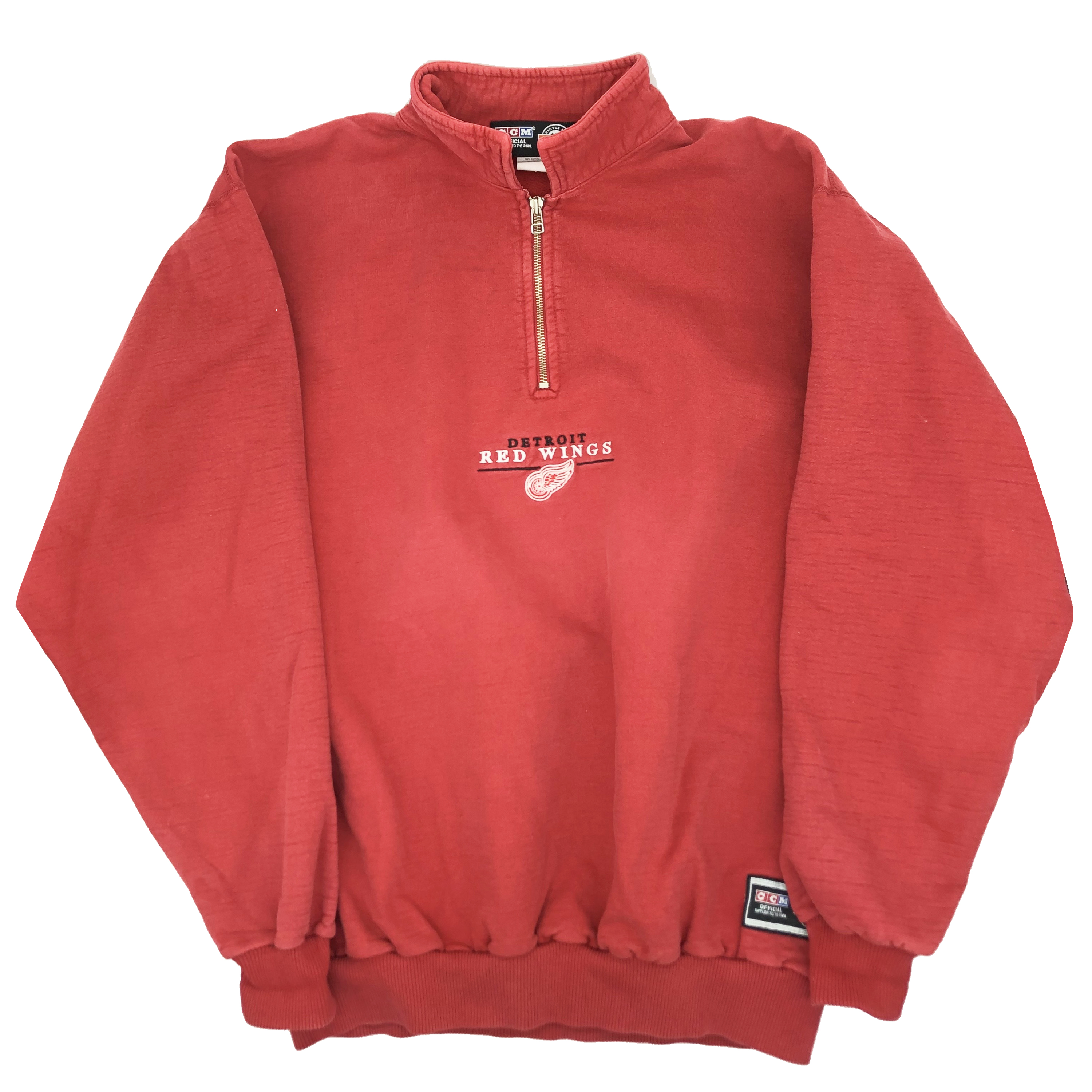 Vintage 90s Ccm Detroit Red Wings Heavyweight Jumper Made In Canada