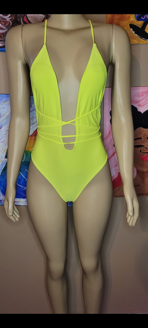Twisted (Neon Yellow) Swimsuit