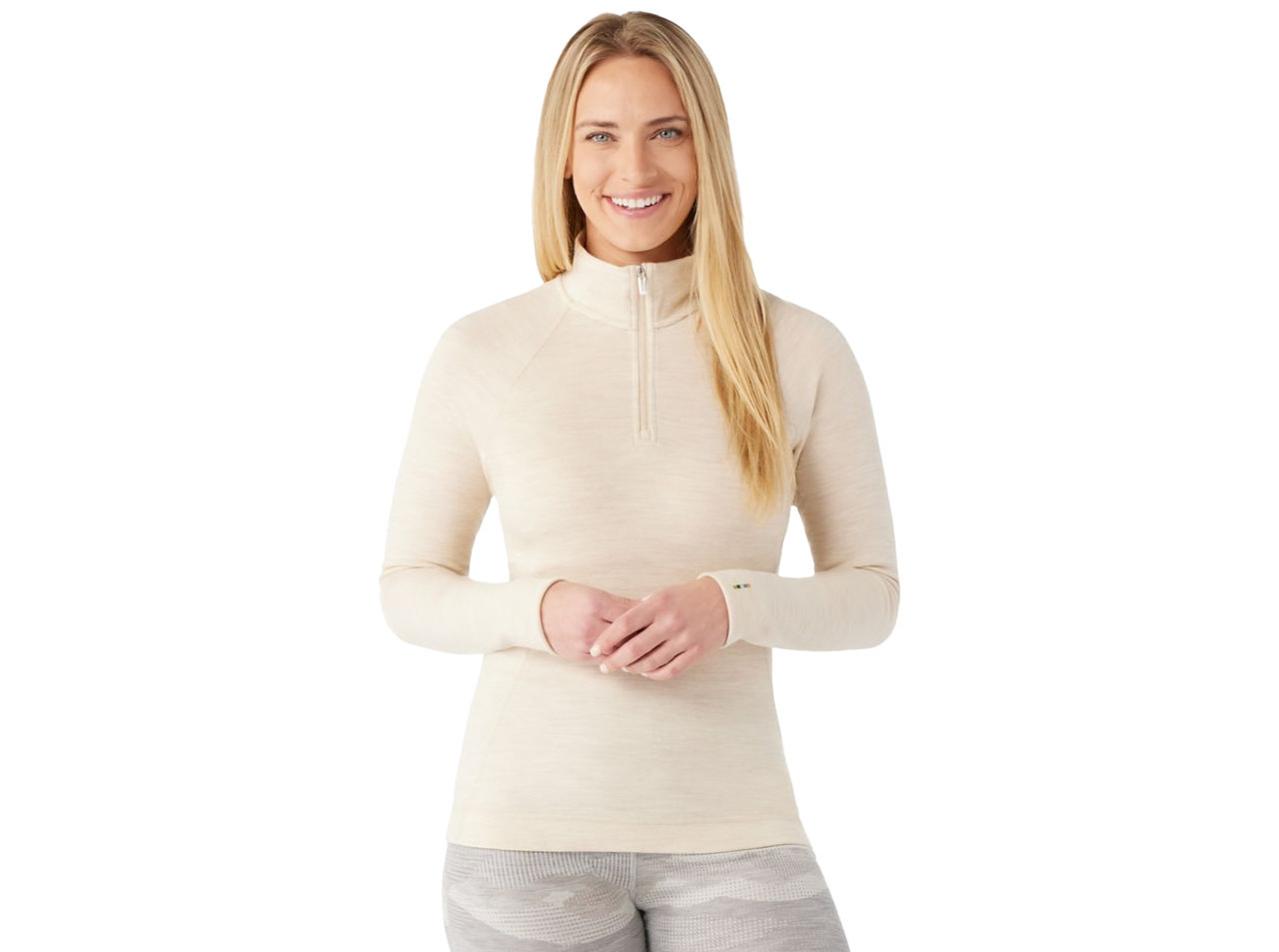 Smartwool - Women's Classic Thermal Merino Base Layer 1/4 Zip - Almond  Heather