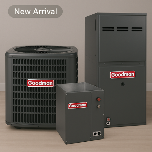 Goodman 2 Ton 15.2 Seer2 Air Conditioner with 80% Gas Furnace & Cased Coil