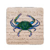 Male Blue Script Crab Coasters - Set of 4