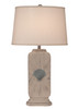 Tall Rectangle Table Lamp with Shell Accent