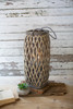 Tall Grey Square Willow Lantern - Size Small