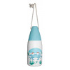 Wooden Buoy with Crab - 12" - White and Aqua Blue