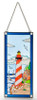 Stain Glass Wall Hanger - Red and White Lighthouse