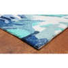 Blue Capri Palm Leaf Indoor/Outdoor Rug -  Pile