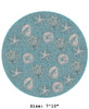 Aqua Carmel Shells Indoor/Outdoor Rug - Round