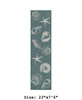 Teal Carmel Shells Indoor/Outdoor Rug -  Runner