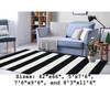 Black Sorrento Rugby Stripe Indoor/Outdoor Rug - Large Rectangle Lifestyle