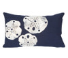 Visions Navy Sand Dollar Indoor/Outdoor Throw Pillow - Rectangle