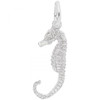Seahorse Charm - Sterling Silver and 14k White Gold