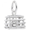 Lobster Trap Charm - Sterling Silver and 14k White Gold