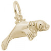 Manatee Charm - Gold Plate, 10k Gold, 14k Gold