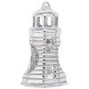 Lighthouse Bead - Sterling Silver and 14k White Gold